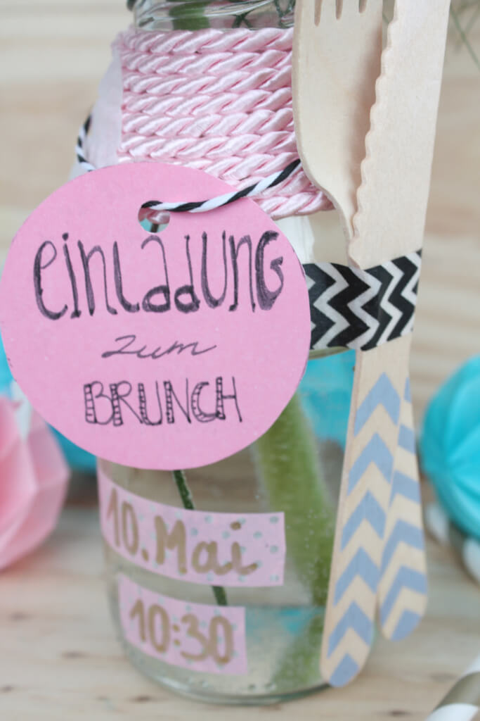 Idee Zum Muttertag Brunch Einladung In Der Flasche Rosy Grey