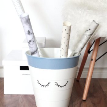 Ikea Hack Mülleimer DIY Geschenkpapierhalter selbermachen DIY Blog