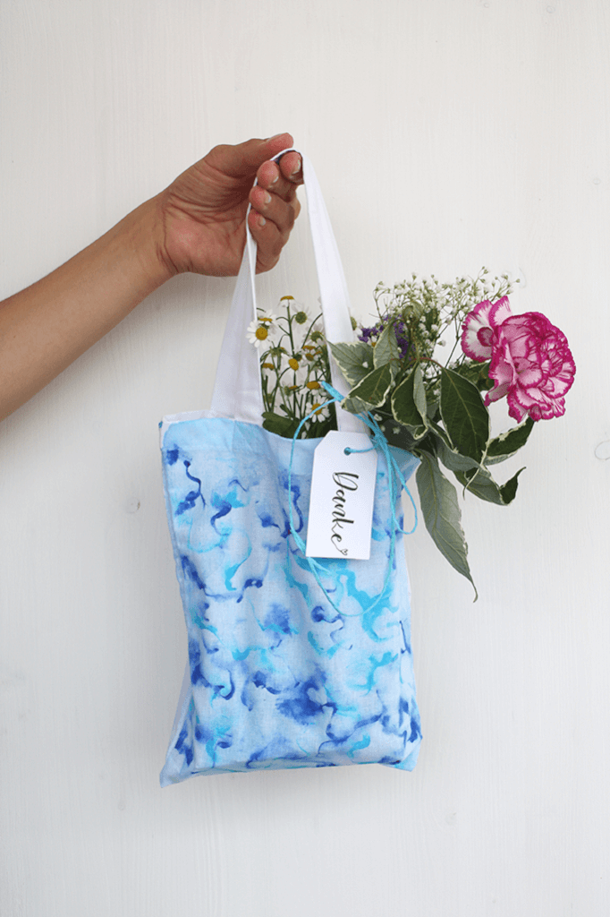 Jutebeutel im Aquarell Look als Geschenktüte