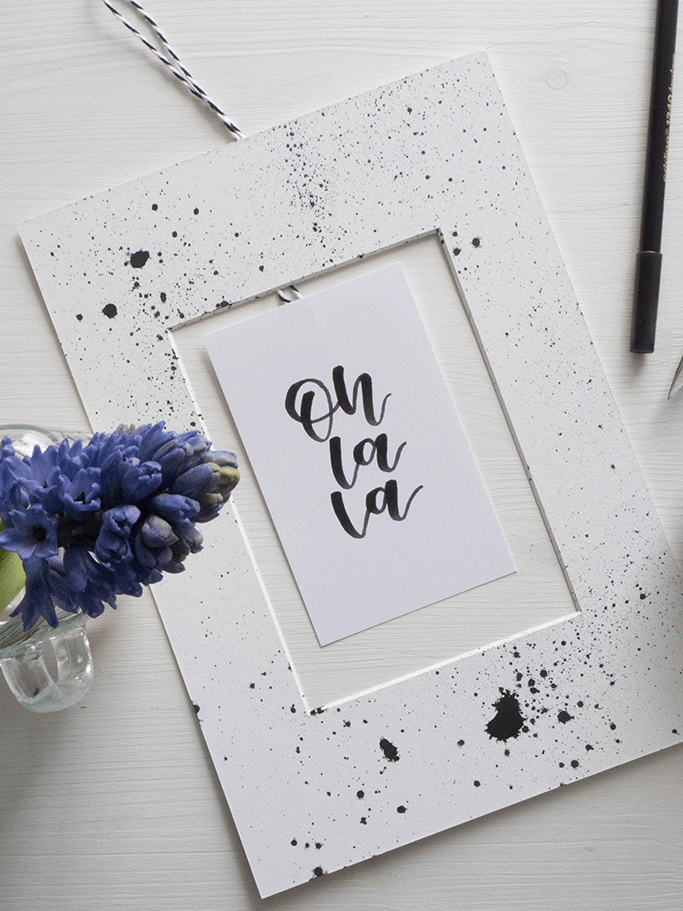 DIY Handlettering Wanddeko Passepartout Upcycling