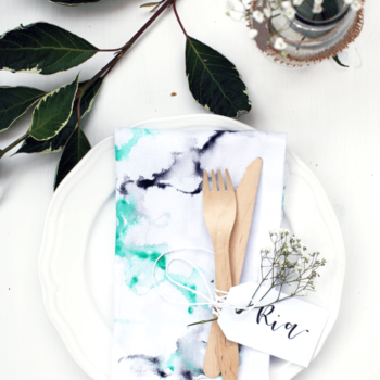 DIY Stoffservietten in Aquarell-Optik