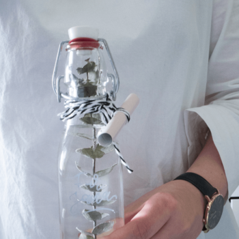 Gutschein verpacken im Skandinavischen Stil Flasche DIY Blog München