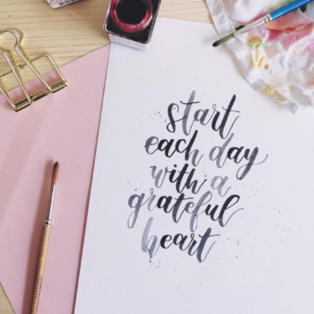 Aquarell Lettering mit Pins