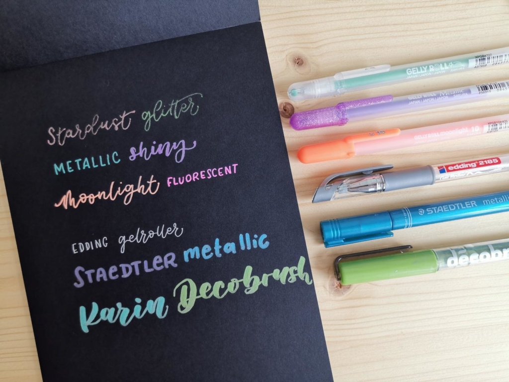 Metallic Lettering: Meine Empfehlungen für Gelroller & Brushpens